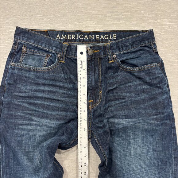 American Eagle Jeans Mens 34 x 32 Original Boot Medium Wash 100% Cotton Denim - Picture 14 of 15